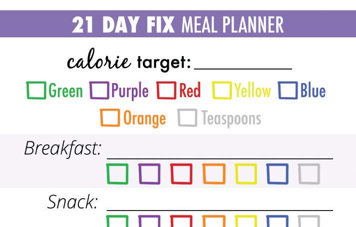 21 Day Fix Eating Plan 1600 Calories Diet